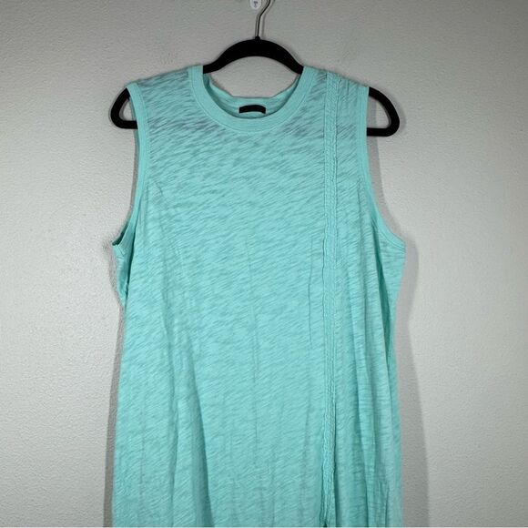 ATM Anthony Thomas Melillo Slub Cotton Muscle Maxi Tank Dress Aqua Blue XL - Picture 2 of 5